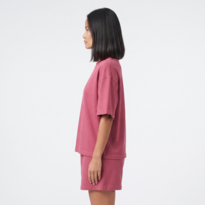 Conjunto de Ropa para Mujer de Color Sólido, Corte Holgado, Estilo Oversize, Camiseta y Pantalones Cortos, Traje de 2 Piezas - Product Image 2
