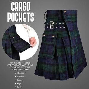Tartan <b>Utility</b> <b>Kilt</b> for Men I 16oz Scottish Tartan <b>Kilts</b> 5 Yards Premium <b>Kilts</b> - Product Image 5
