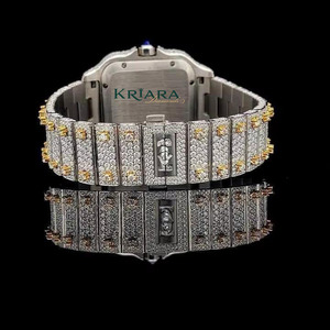 Good Quality Moissanite Diamond <b>Mens</b> <b>Watch</b> Elegant Fashion Wristwatch with Stainless Steel Case and Decorative Bulk Supplier - Product Image 3