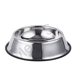 Bol de nourriture pour animaux de compagnie en acier inoxydable à base antidérapante à usage quotidien pour chiens et chats Bol rond pour chien avec design antidérapant - Product Image 1