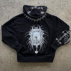 Sudadera con Capucha Black Angel para Hombre y Mujer, Estilo Casual, Oversize, Streetwear, de Algodón/Poliéster para Invierno - Product Image 3