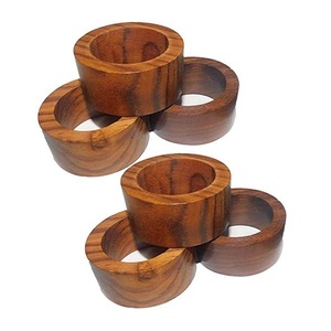 Juego de Anillos para Servilletas de Madera, Anillos de Madera Natural con Diseño Nórdico, Accesorio de Mesa Duradero para Bodas y Cenas, 4.5 cm de Ancho - Product Image 6