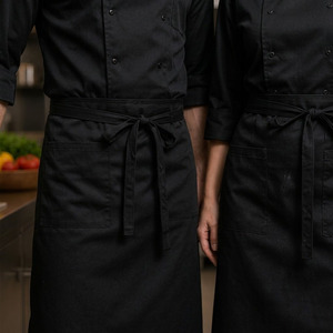 Kit complet d'uniforme de chef : veste, pantalon, tablier, chapeau – en polyester et coton, respirant, anti-boulochage, pour la cuisine - Product Image 3