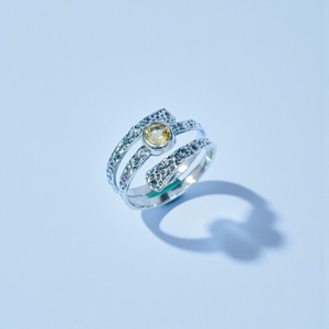 แหวนพลอยซิทรีนทรงกลมตัดเป็น925แหวนเงินสเตอร์ลิงเครื่องประดับชั้นดี - Product Image 2