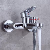 Robinet de baignoire mural, robinet de douche et robinet d'eau chaude chromé multifonction pour salle de bain