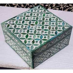 Caja de Almacenamiento Rectangular de Madera con Incrustaciones de Hueso Intrincadas, Gran Capacidad para Regalos Festivos, Recuerdos de Boda, Artículos Especiales - Product Image 5