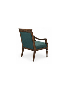 Sillón Tradicional de Madera con Tapicería Color Verde Azulado, Estructura de Madera Maciza, Silla Decorativa Hecha a Mano para Sala de Estar, Hogar, Hotel - Product Image 3