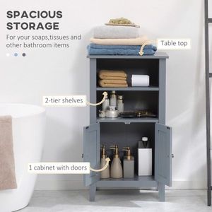 Dark Grey Bathroom Storage Cabinet Essential Furniture for Organizing Your Space - Product Image 5