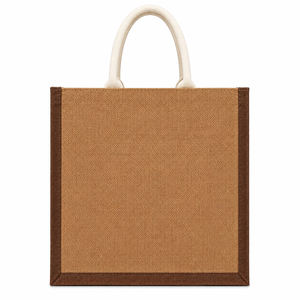 Jute Shopping <b>Bag</b> <b>Medium</b> <b>Size</b> Made With Love Print Top Handle Grocery Tote - Product Image 3