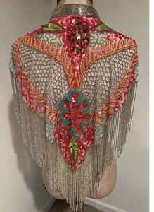Art Deco Inspired Beaded Fringe Capelet Sequin <b>Bolero</b> <b>Shrug</b> for Great Gatsby Theme Party & Formal Events B2B Wholesale Supplier - Product Image 4
