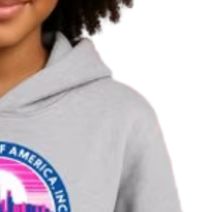 Sweat à capuche graphique Heather Grey pour filles, pull décontracté à manches longues, streetwear quotidien, vêtement confortable pour un style de vie actif - Product Image 6