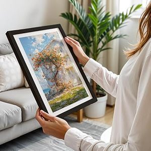 Cadre photo et poster rustique en bois massif fait main avec impression numérique couleur intégrale, pour montage mural ou sur table - Product Image 3
