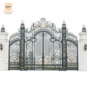 Puertas Dobles de Hierro Forjado Vintage, Puerta de Entrada Antirrobo Forjada a Mano para Entrada Principal, Patio de Apartamento, Escuela, Villa - Product Image 1