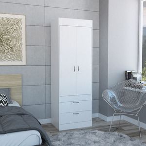 Alabama Armoire One <b>Large</b> Cabinet with Two Drawers Elegant <b>Wardrobe</b> Design - Product Image 1