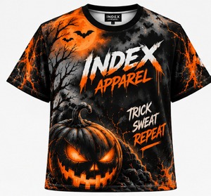 T-shirt à manches courtes pour hommes, motif citrouille d'Halloween, imprimé chauve-souris, coupe régulière, décontracté, col rond - Product Image 1