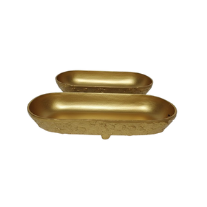Tableware Decorative <b>Serving</b> Platter <b>Gold</b> Plated Aluminium Finished Decorative <b>Serving</b> <b>Tray</b> Classic Modern <b>Serving</b> <b>Tray</b> - Product Image 1