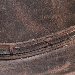 Chapeaux de cowboy en cuir marron personnalisés OEM pour hommes et femmes, style ranch américain, mode premium, chapeaux de plage australiens - Product Image 3