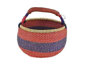 Panier Bolga en paille écologique, fait à la main, en matériau naturel de jonc de mer, organisateur de rangement, durable, vente en gros du Vietnam - Product Image 2