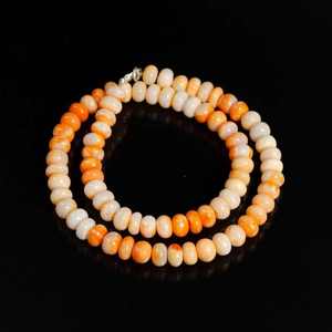 Collar de cuentas de ópalo naranja natural con tonalidades de caramelo, de 7-9 mm, ajustable, joyería de piedras preciosas para hombres y mujeres, precio al por mayor. - Product Image 2