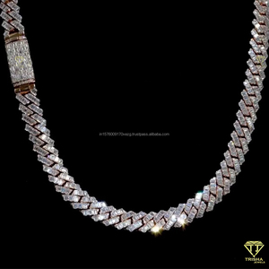 <b>Iced</b> <b>Out</b> Lab Grown Diamond In 925 Sterling Silver <b>Chain</b> Hip Hop Bling Celebrity Style Luxury Jewelry - Product Image 1