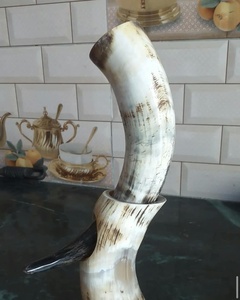 Corne à boire en corne de buffle naturelle avec support, polie, étanche, ronde, thème animal, décorative, objet de collection - Product Image 5