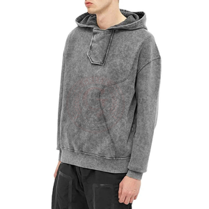 Sweat-shirt à capuche en coton délavé pour homme, haut de gamme, décontracté, coupe confortable, idéal pour le style de vie et le streetwear - Product Image 2