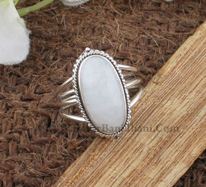 Anillo de Boda de Piedra Lunar Arcoíris Natural al por Mayor, Plata de Ley 925, Joyería Clásica para Mujer, Nuevo Diseño - Product Image 1