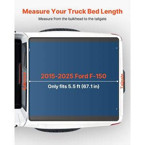 Copertura Morbida Impermeabile Tri-Fold per Cassone Ford F-150 2015-2025 da 5.5 ft (67.1 Pollici) - Compatibile con Coperture per Cassone del Camion - Product Image 2