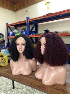 Hot Trending Wholesale Black Curly Bob <b>Wigs</b> Full HD Transparent Front Training <b>Heads</b> Vietnamese Human Hair for Women - Product Image 3