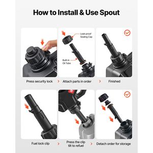 Contenitore Portatile per Carburante da 1,3 Galloni con Beccuccio Antigoccia Sicuro e Staffa Bloccabile, Portata Massima 15 L/min - Product Image 6