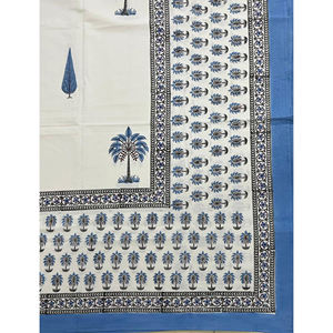 ผ้าปูที่นอนลายเรขาคณิตสีขาวพิมพ์ลายด้วยมือแบบดับเบิ้ลมัลติไวท์ บัตต้า ผ้าฝ้าย 200 เส้นด้าย ระบายอากาศได้ดี เหมาะสำหรับใช้ในบ้าน โรงแรม และงานตกแต่ง - Product Image 2