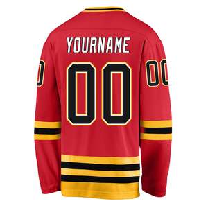 Maillot de hockey sur glace unisexe le plus vendu, 100 % polyester, respirant, séchage rapide, manches courtes, imprimé, grandes tailles, couleur personnalisée, nom de l'équipe - Product Image 2
