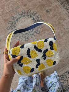 White Beaded Shoulder <b>Bag</b> Colorful Fish Pattern Glass Seed Beads Purse Ladies Summer Beach <b>Clutch</b> Novelty Sardine Handbag Totes - Product Image 4