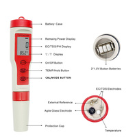 EZ9908 Testeur de qualité de l'eau numérique portable 4-en-1 pH TDS EC Température avec écran LCD rétroéclairé, personnalisable OEM, mètre de pH