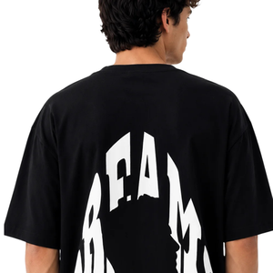 T-shirt graphique oversize pour homme, col rond, manches courtes, imprimé au dos, coupe ample, streetwear décontracté, vente en gros, vêtements de mode personnalisés, haut - Product Image 4