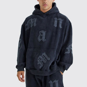 Conjuntos de Chándal Desgastados de 400 Gsm, Conjuntos Deportivos Vintage Personalizados, Pantalones y Sudadera con Capucha, Lavado Ácido, para Hombre - Product Image 3