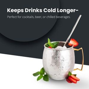 Factory Supply Stainless Steel Beer Wine Coffee Mugs Moscow Mule <b>Cups</b> with Brass Handle Metal Mugs for Wedding Bar Party - Product Image 4