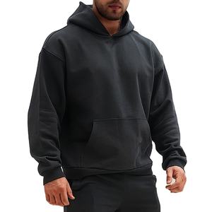 customize High Quality Men's <b>Black</b> <b>Hoodie</b> Oversized Pullover <b>Hoodie</b> with Front Pocket Thick Material Casual Hoodies RSW - Product Image 3