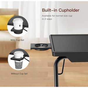 Adjustable 6 Height TV Dinner Tray Table Comfortable <b>Folding</b> TV Stand for <b>Bed</b> & Sofa Adjustable TV Tray on <b>Bed</b> Sofa - Product Image 4