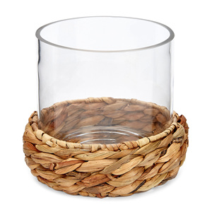 Support de tasse en jacinthe d'eau naturelle tressée à la main avec logo - Product Image 6