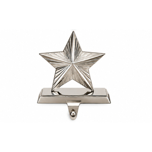 Luxury Silver Aluminum Christmas Star <b>Stocking</b> Holder Weighted Metal Base Mantel <b>Hanger</b> Heavy Duty Festive Hook <b>for</b> Decoration - Product Image 1