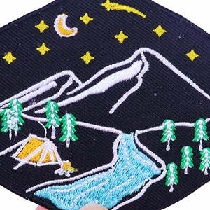 OEM Handmade Embroidery Patch Custom Logo Iron On Clothing <b>Badge</b> with Full Woven Fabric Design - Product Image 6