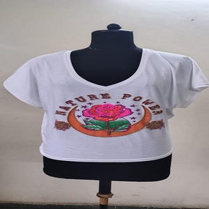 Women Cotton V Neck T Shirt Wholesale Manufacturer Supply for Best Price - Product Image 4