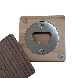 Abridor de Botellas Ecológico de Acero Inoxidable con Madera Personalizada, Diseño de Grano de Madera Amarillo, Accesorio para Teléfono Celular, Regalos Promocionales - Product Image 1