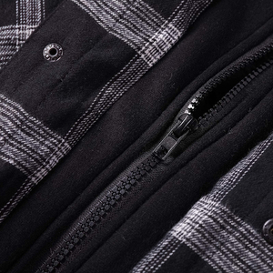 Sweat-shirts en flanelle décontractés pour hommes avec 2 grandes poches et fermeture éclair, respirants - Product Image 5