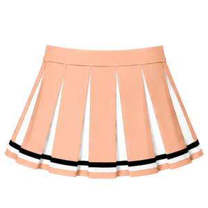 Jupe plissée de cheerleading couleur pêche pour femme, uniforme de danse, jupe de performance athlétique, vêtements de sport personnalisés - Product Image 2