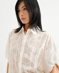 Camiseta de Manga Corta para Mujer, de Alta Calidad, Informal, de Algodón y Poliéster, Transpirable, Ecológica, de Secado Rápido, Antiarrugas, de Color Sólido y Cuello Camisero - Product Image 6