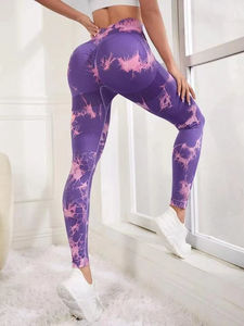 Leggings tendance pour femmes, tie-dye, pour la pratique du yoga, extensibles et confortables - Product Image 4