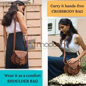 <b>Women's</b> Genuine Leather Crossbody Shoulder Sling Bag with Durable Zipper Closure Lightweight Casual Style for Everyday Use - Product Image 5
