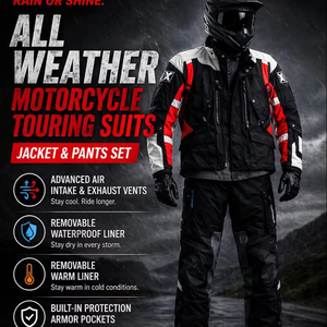 Tour Ready <b>Waterproof</b> Windproof Breathable Motorcycle <b>Jacket</b> Pants Removable Warm Liner Custom Size - Product Image 1